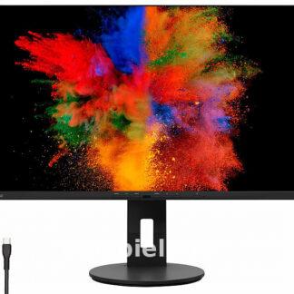 "27-Zoll FUJITSU P2711 TE QHD Bildschirm – Perfekt für Multitasking und kreative Projekte, mit hoher Bildqualität und modernem Design."