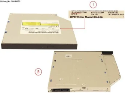 Fujitsu DVD SuperMulti SL Tray 9.5 für Q-Serie